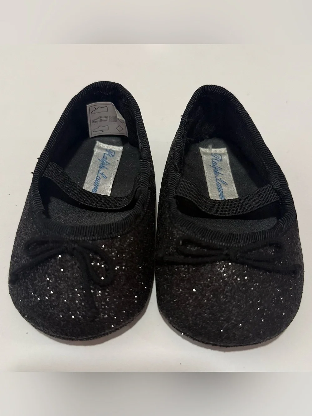 Black Glitter Ralph Lauren Flats